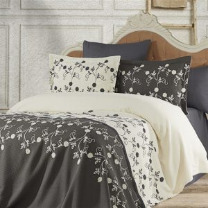 Afrodit 6 Parça Pike Takımı Antrasit Krem