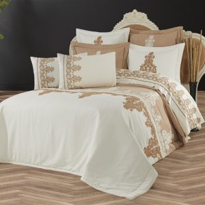 Sultan 9 Parça Yatak Örtüsü Takımı Bej